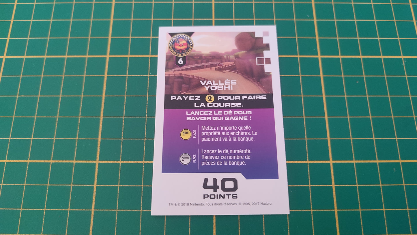 Carte Vallée Yoshi jeu de société Monopoly Gamer Mario Kart Hasbro pièce détachée #E82