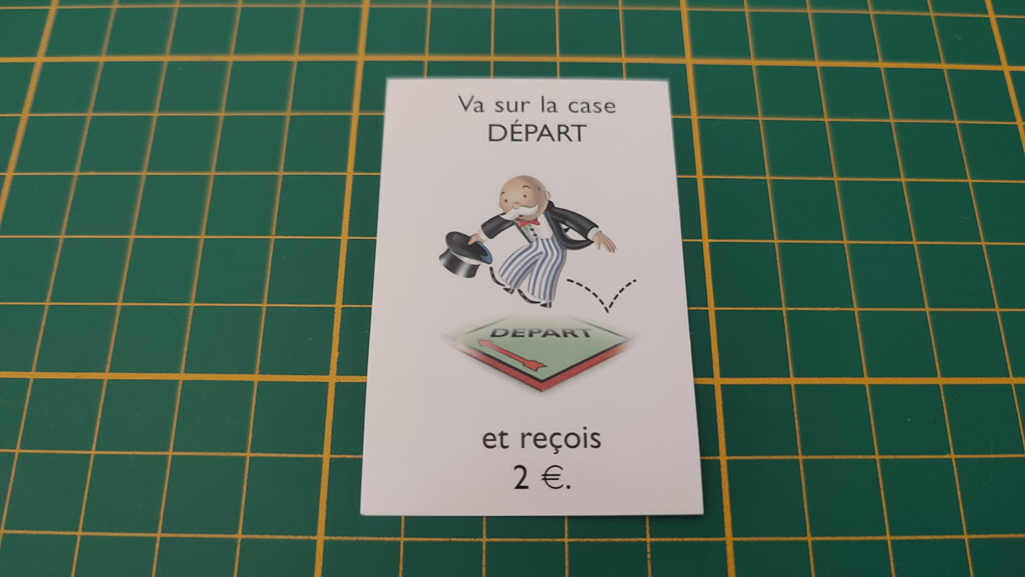 Carte Va sur la case DEPART pièce détachée jeu de société Monopoly junior à la fête foraine Hasbro #B83