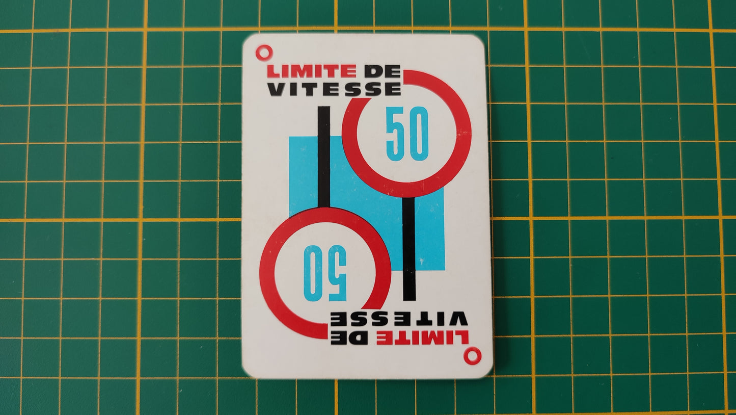 Carte attaque limite de vitesse pièce détachée jeu de société 1000 mille bornes Dujardin #B96