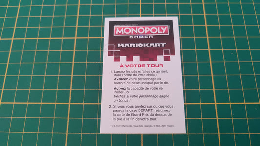 Carte à votre tour jeu de société Monopoly Gamer Mario Kart Hasbro pièce détachée #E82