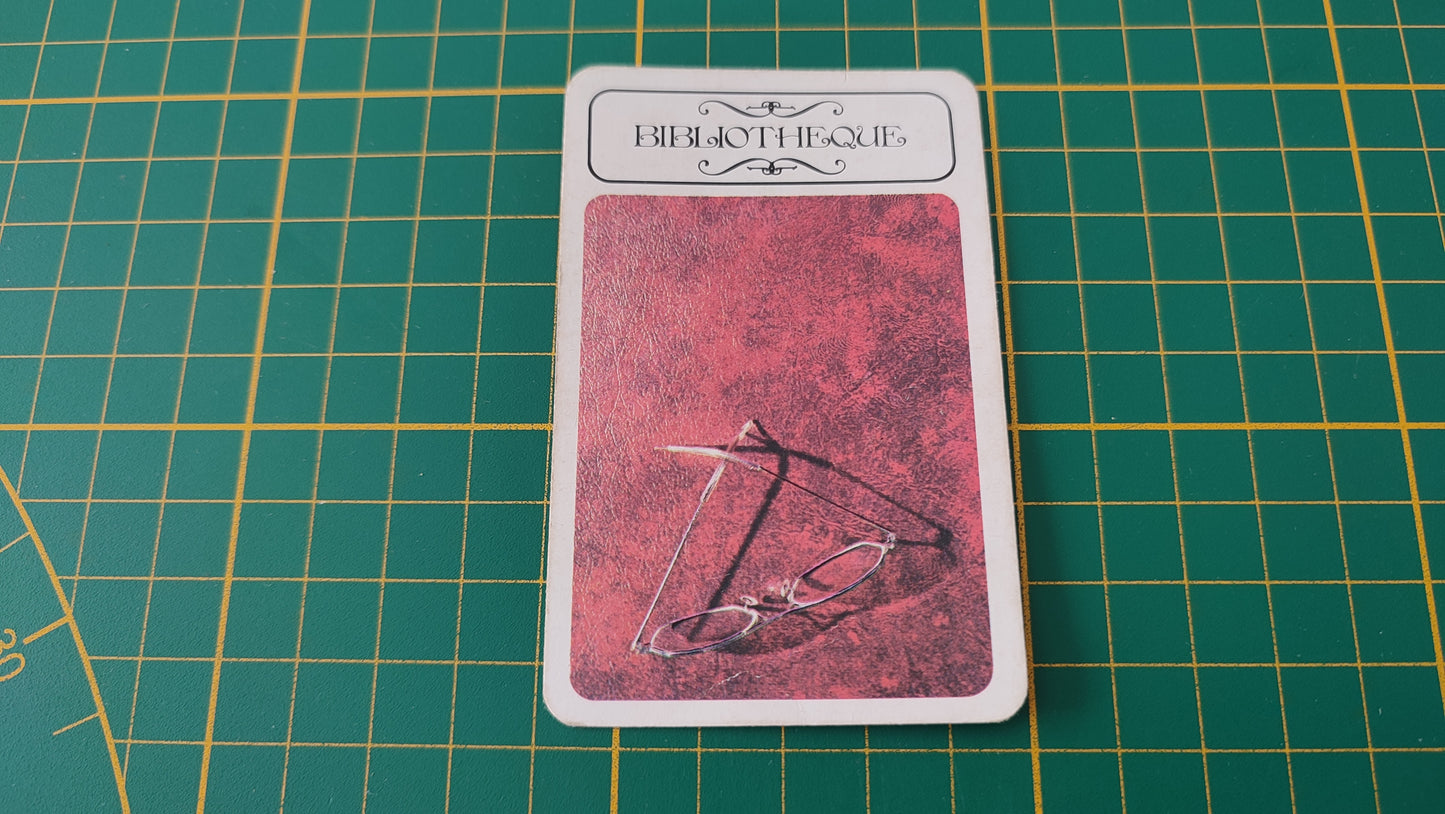 Carte bibliothèque en l'état Cluedo miro-meccano pièce détachée jeu de société #E26