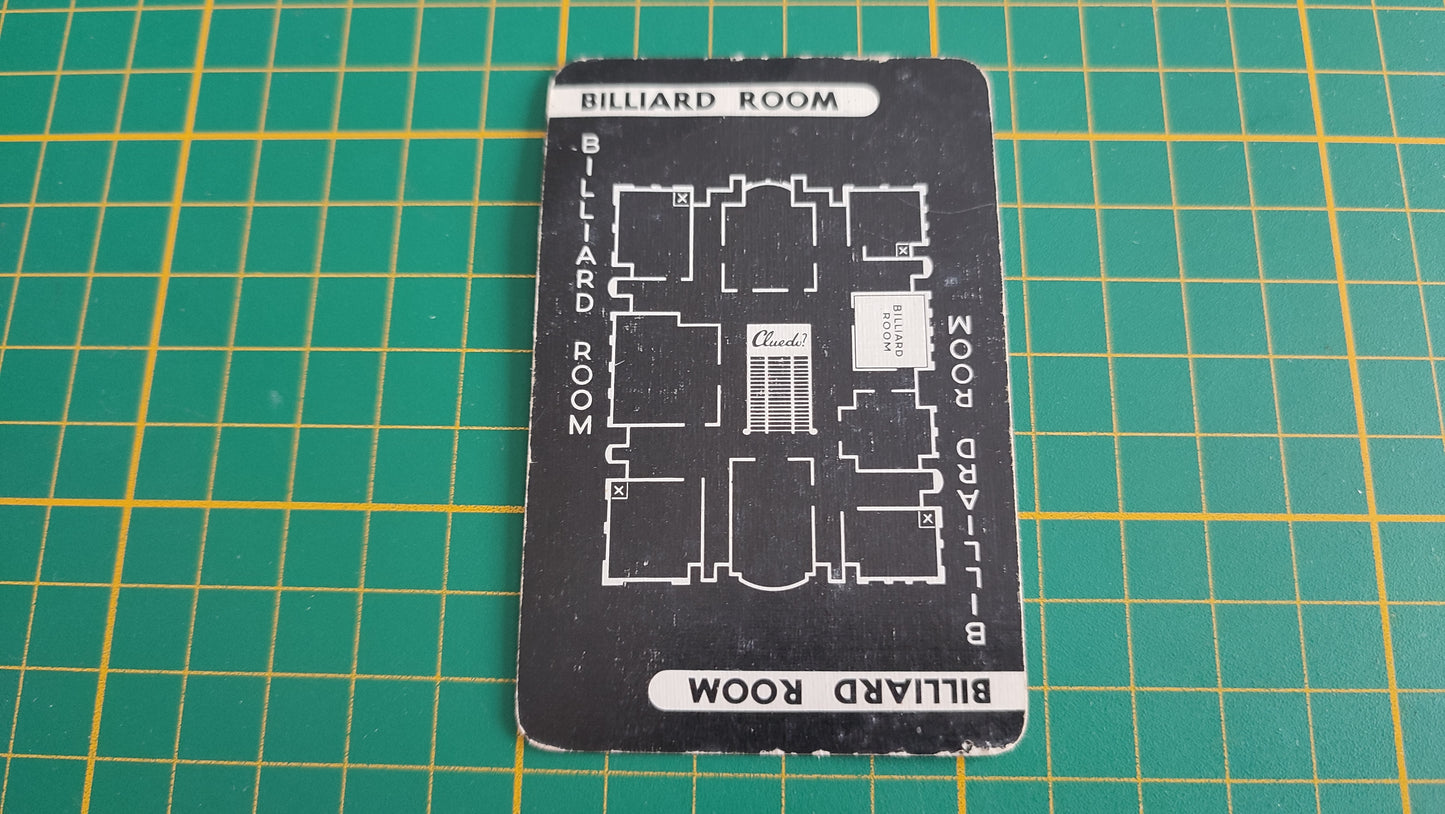 Carte billiard room en l'état Cluedo the Great détective game pièce détachée jeu de société #E45
