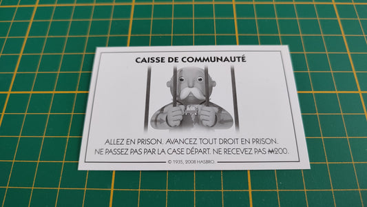 Carte caisse de communauté allez en prison pièce détachée jeu de société Monopoly parties rapides Hasbro #C25