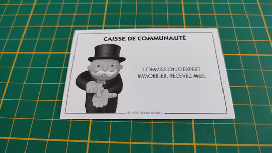 Carte caisse de communauté commission d'expert immobilier pièce détachée jeu de société Monopoly parties rapides Hasbro #C25