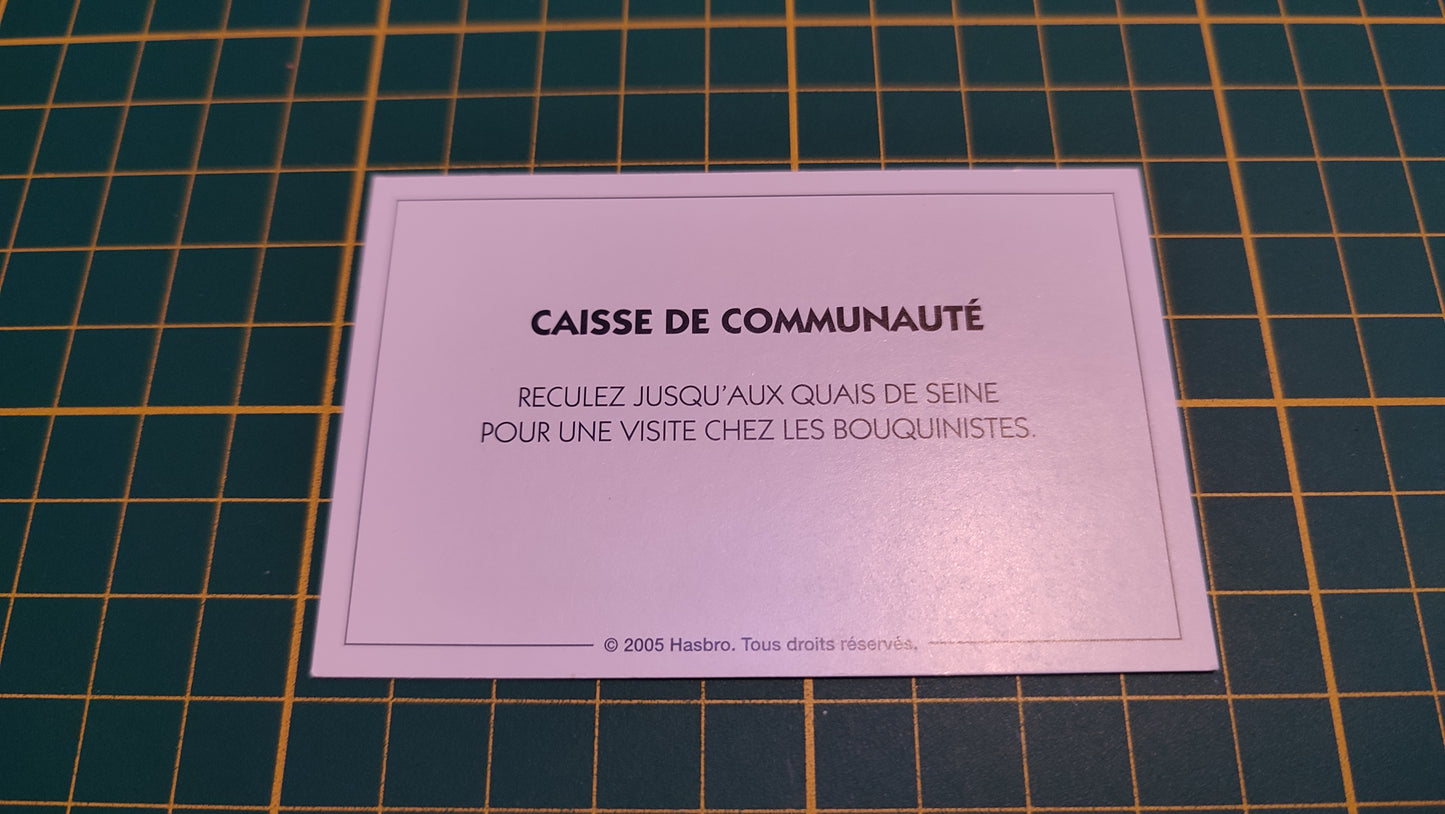 Carte caisse de communauté quais de seine pièce détachée jeu de société Monopoly Et si le Monopoly était inventé aujourd'hui #C22