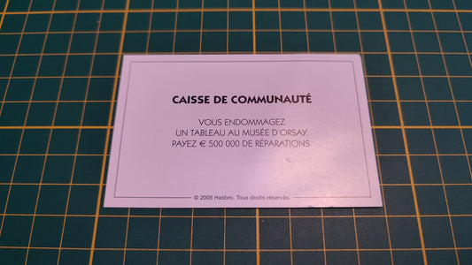 Carte caisse de communauté tableau au musée d'Orsay pièce détachée jeu de société Monopoly Et si le Monopoly était inventé aujourd'hui #C22