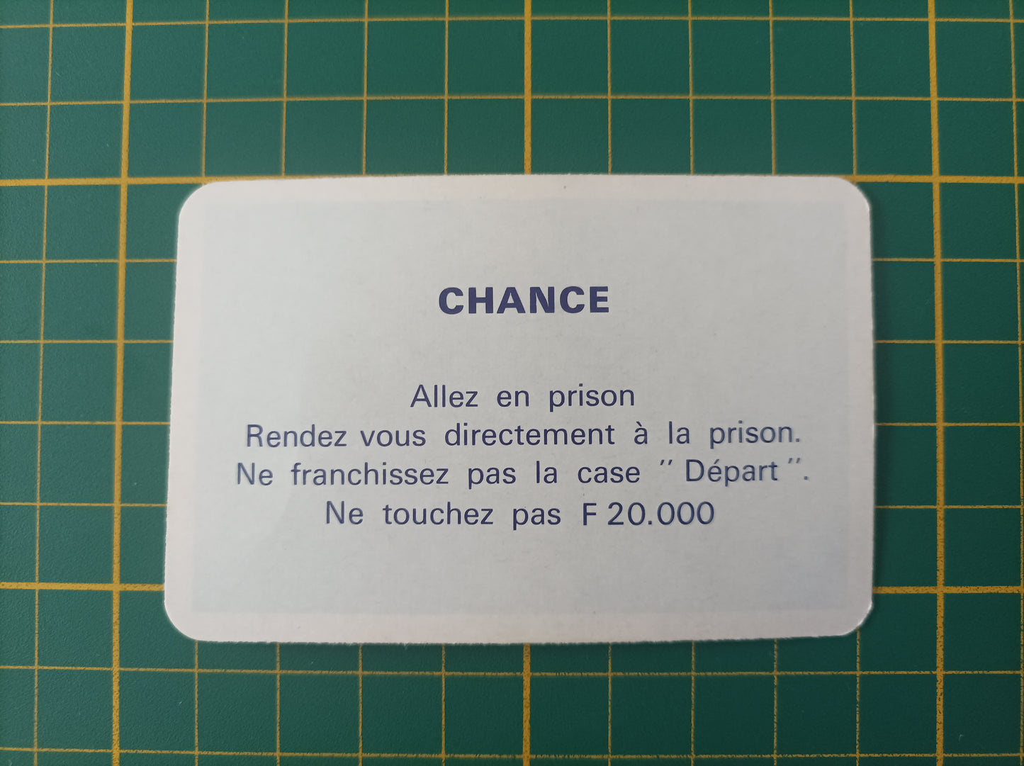 Carte chance Allez en prison pièce détachée jeu de société Monopoly Miro Meccano #E40