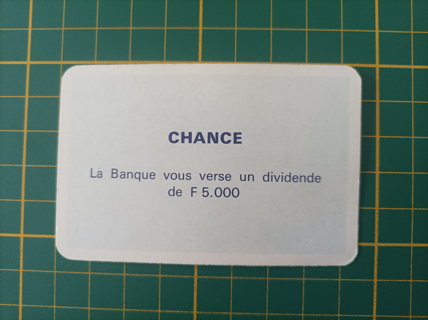 Carte chance Dividende pièce détachée jeu de société Monopoly Miro Meccano #E40
