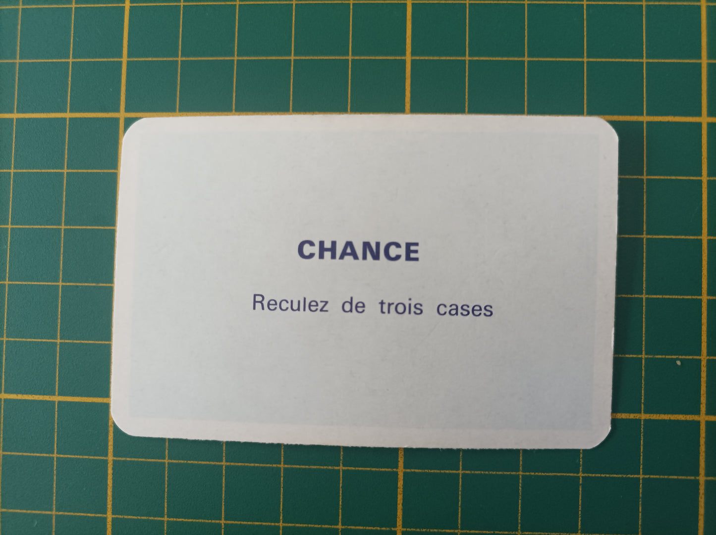 Carte chance Reculez de trois cases pièce détachée jeu de société Monopoly Miro Meccano #E40