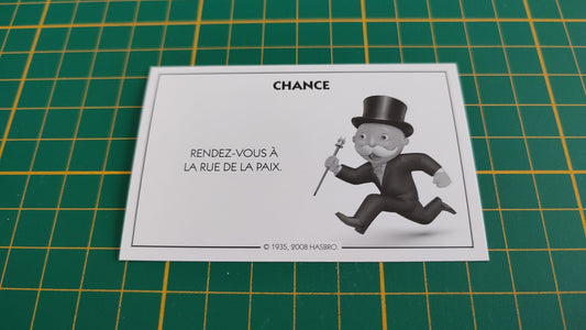 Carte chance Rue de la Paix pièce détachée jeu de société Monopoly parties rapides Hasbro #C25