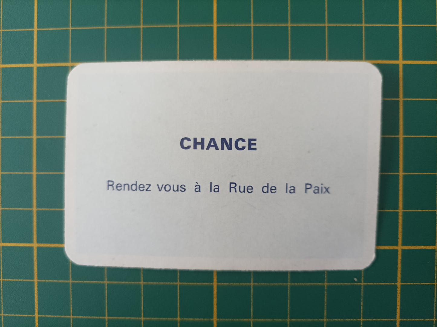 Carte chance Rue de la paix pièce détachée jeu de société Monopoly Miro Meccano #E40