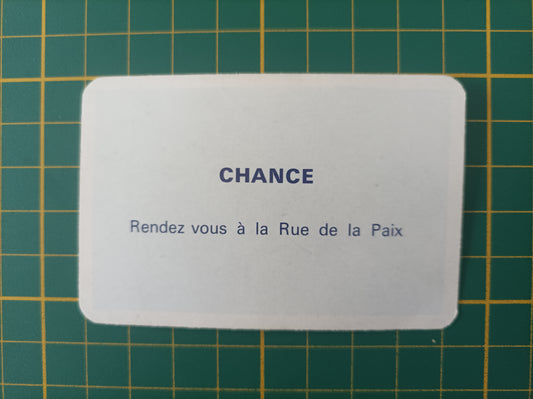Carte chance Rue de la paix pièce détachée jeu de société Monopoly Miro Meccano #E40