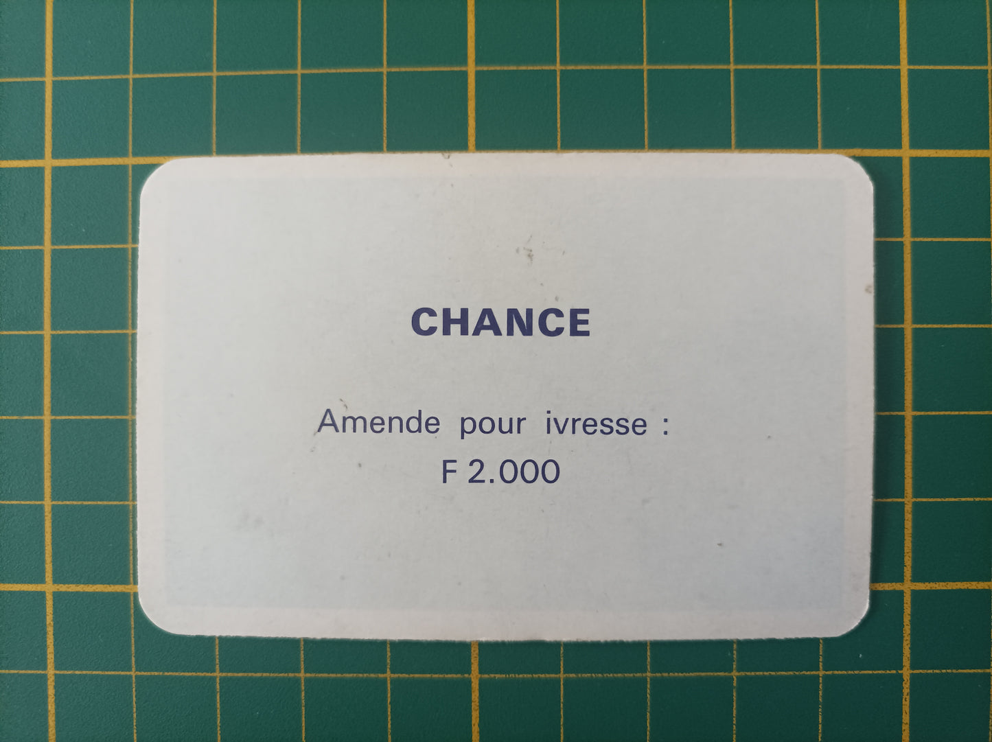 Carte chance amende pour ivresse pièce détachée jeu de société Monopoly Miro Meccano #E40