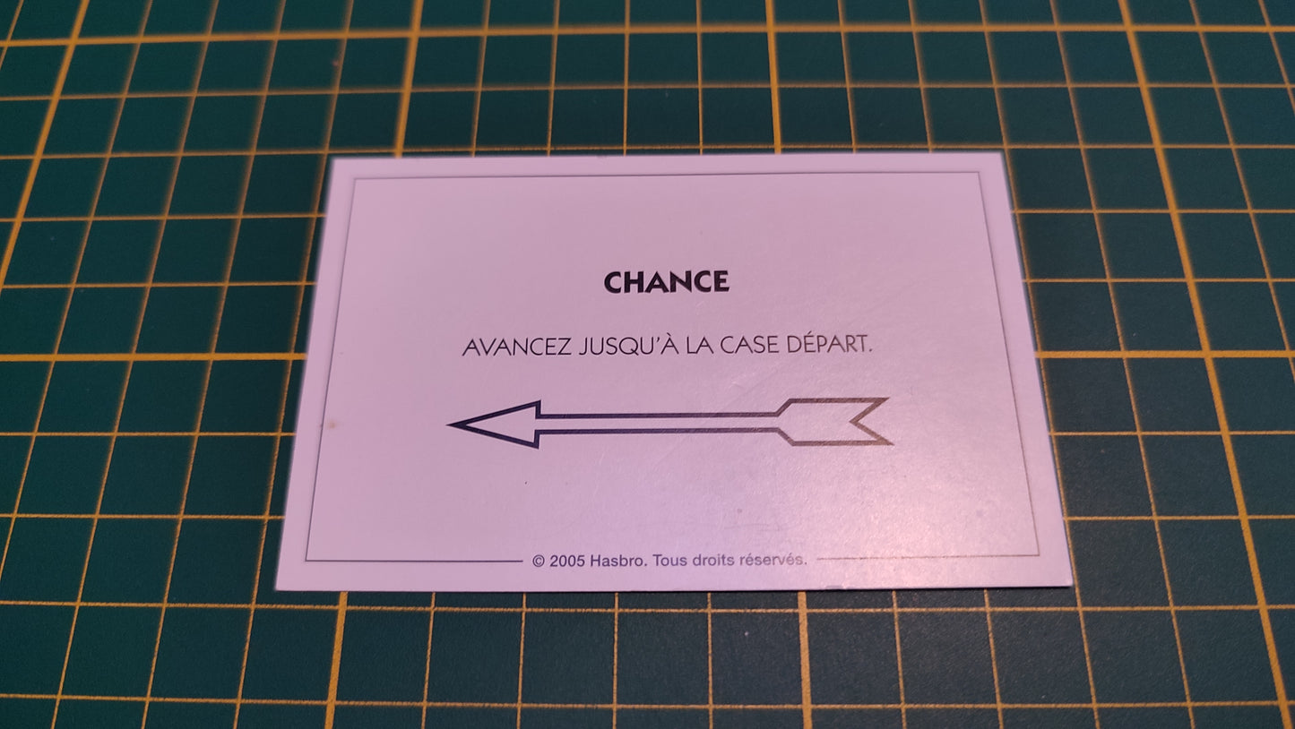 Carte chance case départ pièce détachée jeu de société Monopoly Et si le Monopoly était inventé aujourd'hui #C22