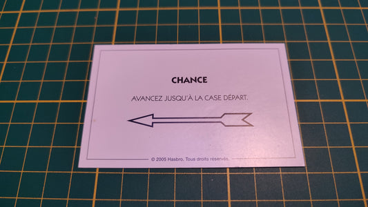 Carte chance case départ pièce détachée jeu de société Monopoly Et si le Monopoly était inventé aujourd'hui #C22