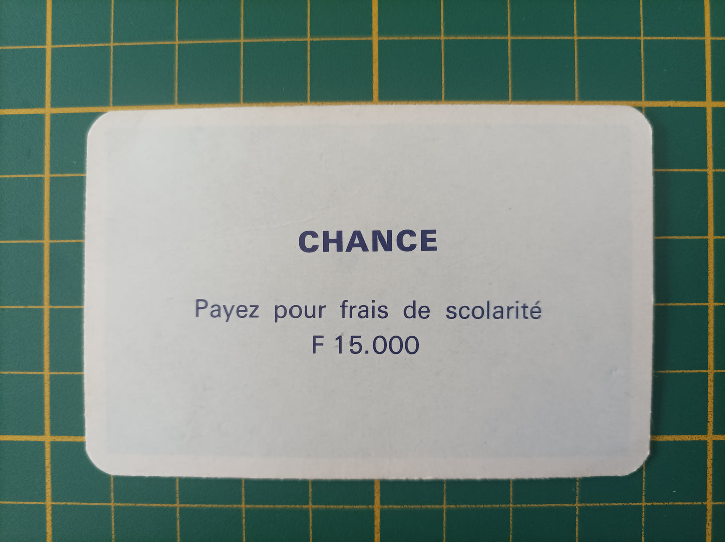 Carte chance frais de scolarité pièce détachée jeu de société Monopoly Miro Meccano #E40