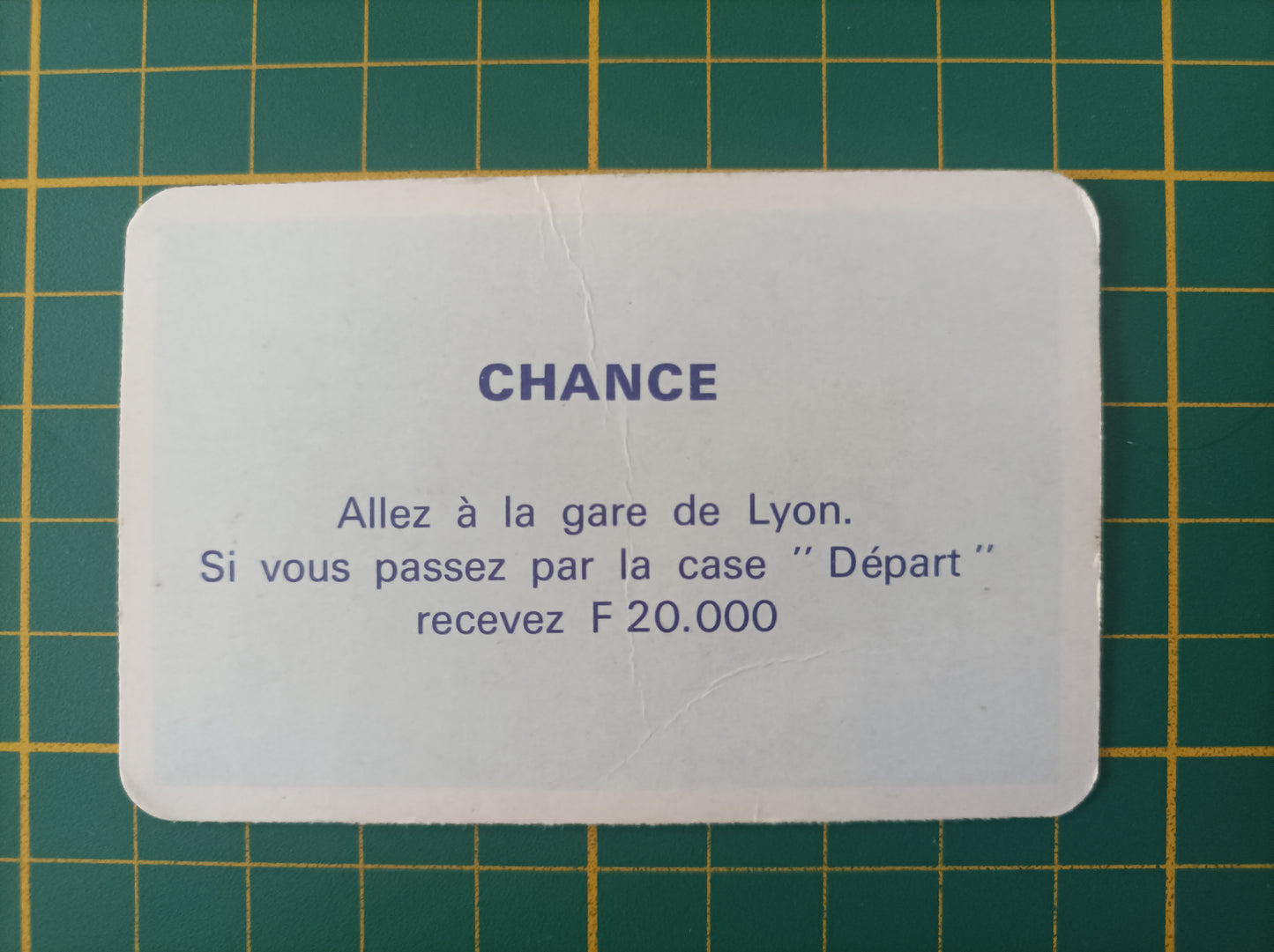 Carte chance gare de Lyon pièce détachée jeu de société Monopoly Miro Meccano #E40