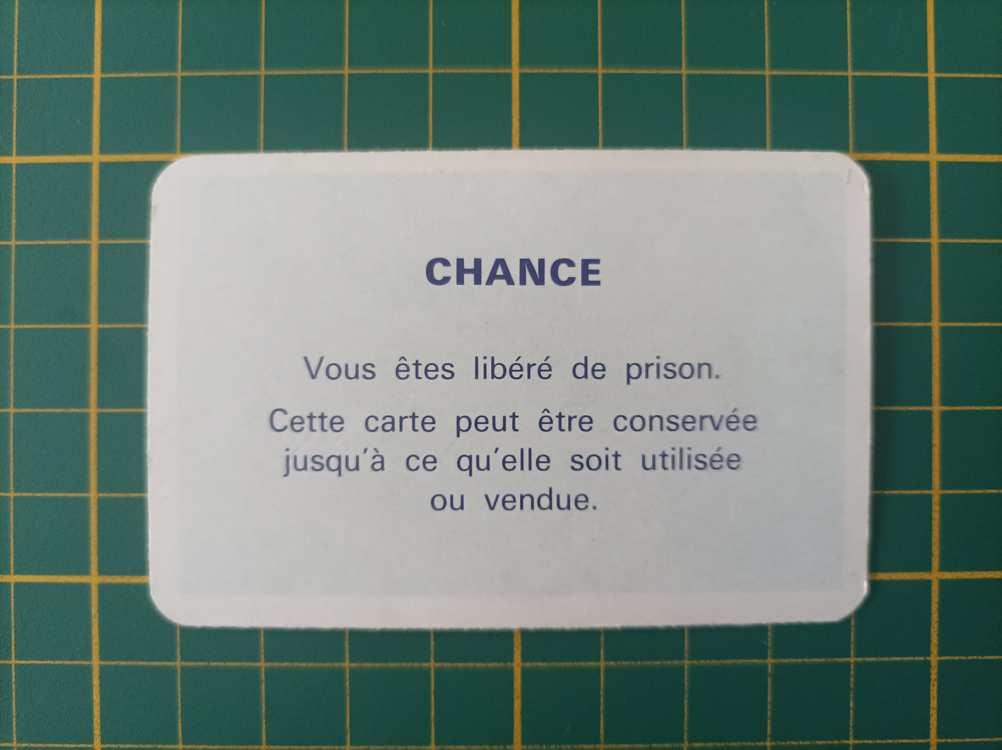 Carte chance libéré de prison pièce détachée jeu de société Monopoly Miro Meccano #E40
