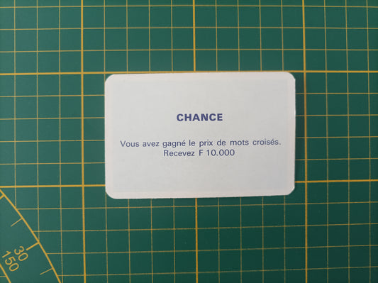 Carte chance mots croisés pièce détachée jeu de société Monopoly Miro Meccano #E40