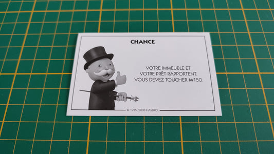 Carte chance votre immeuble pièce détachée jeu de société Monopoly parties rapides Hasbro #C25