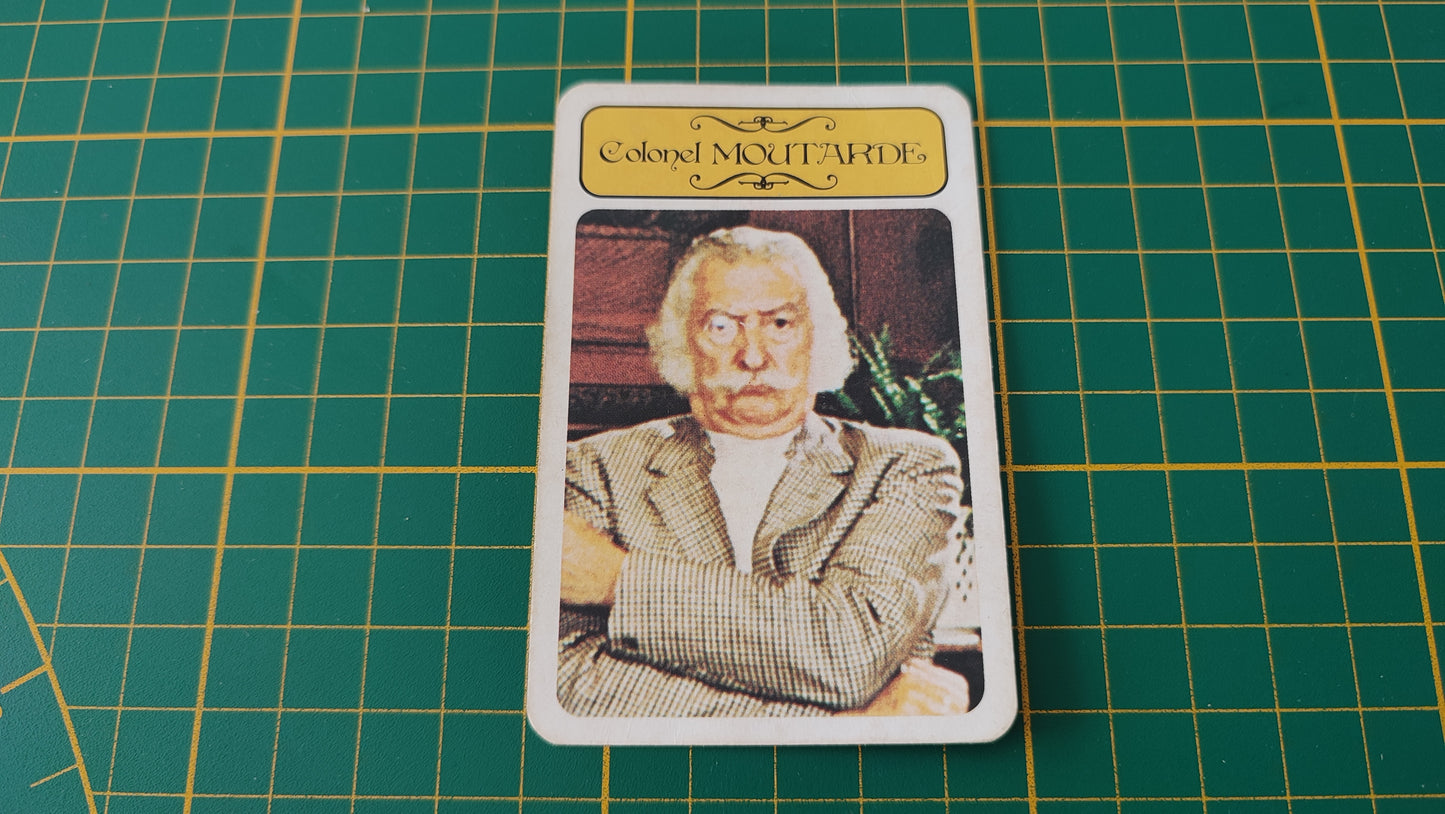 Carte colonel moutarde en l'état Cluedo miro-meccano pièce détachée jeu de société #E26