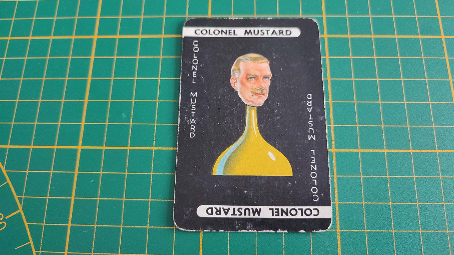 Carte colonel mustard en l'état Cluedo the Great détective game pièce détachée jeu de société #E45