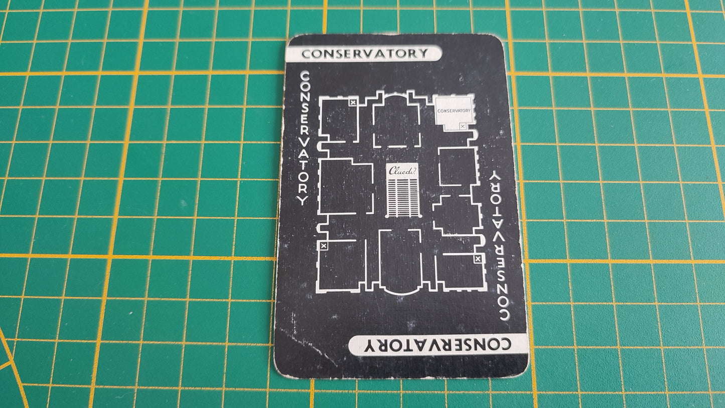 Carte conservatory en l'état Cluedo the Great détective game pièce détachée jeu de société #E45
