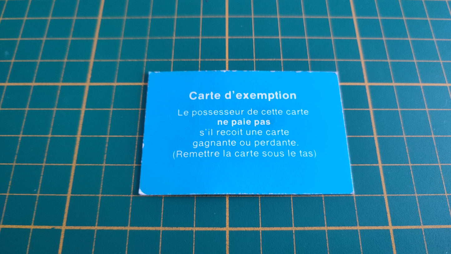 Carte d'exemption seule pièce détachée jeu de société Destins En famille sur les chemins de la vie MB #E44