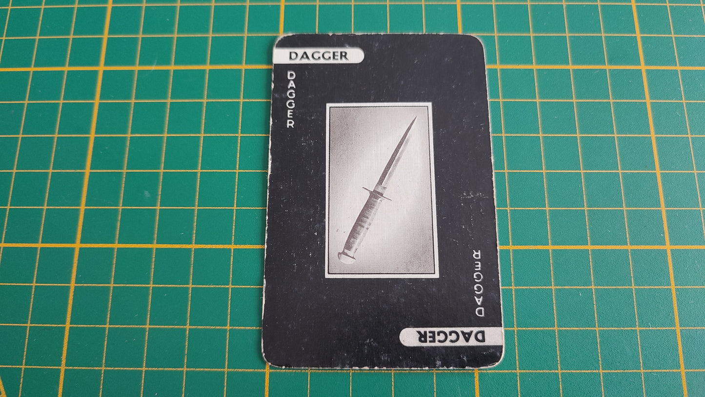 Carte dagger en l'état Cluedo the Great détective game pièce détachée jeu de société #E45