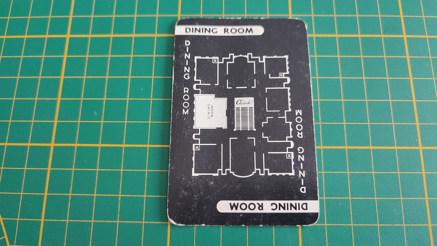 Carte dining room en l'état Cluedo the Great détective game pièce détachée jeu de société #E45