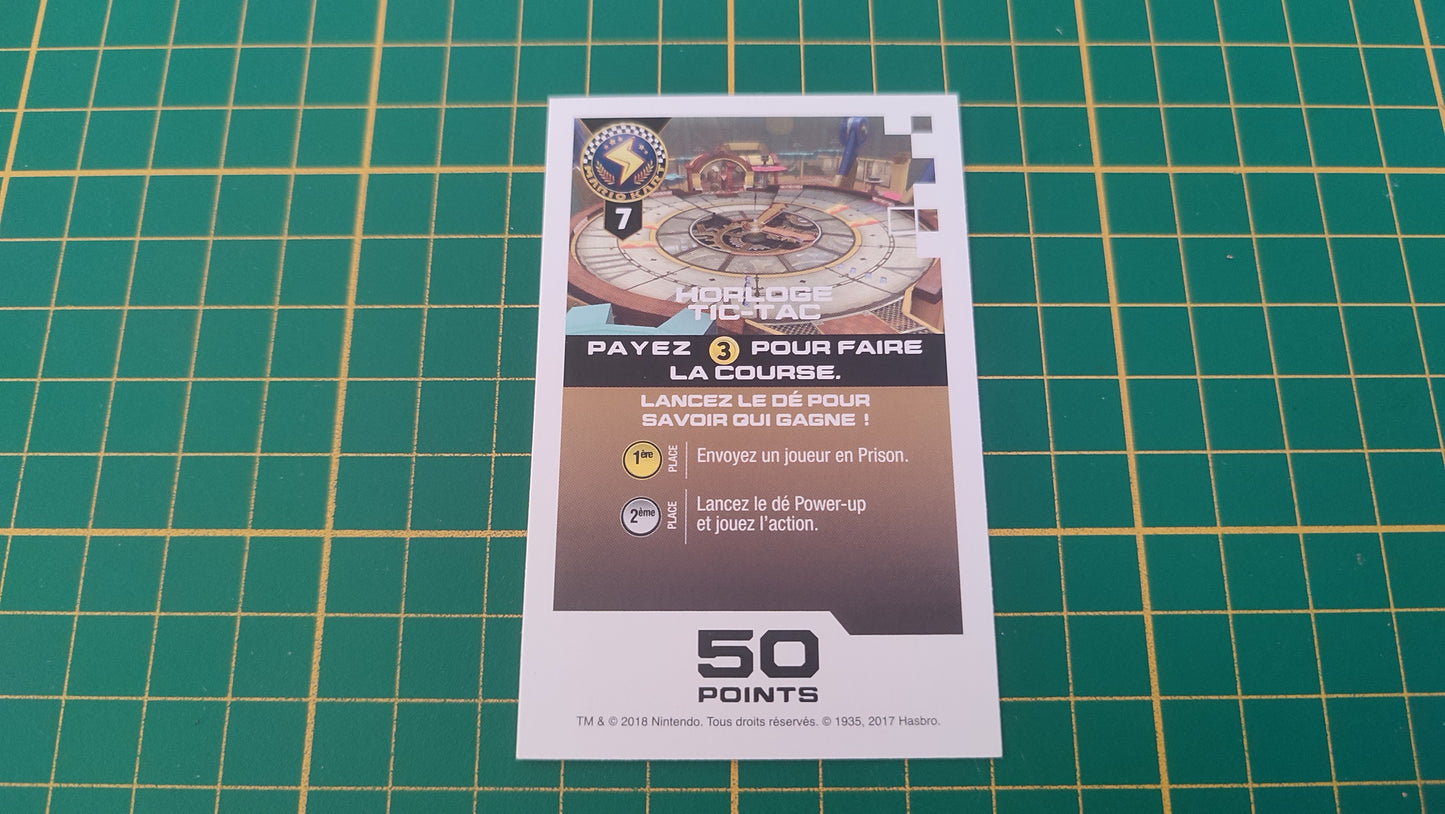 Carte horloge tic-tac jeu de société Monopoly Gamer Mario Kart Hasbro pièce détachée #E82