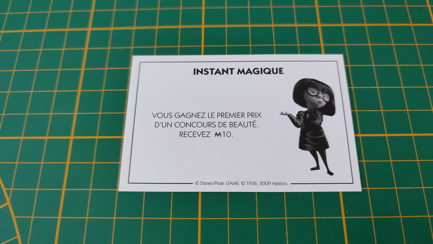 Carte instant magique Gagnez le premier prix pièce détachée jeu de société Monopoly Disney éditions Hasbro #B94