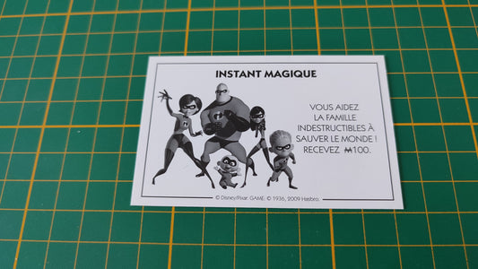 Carte instant magique La famille indestructibles pièce détachée jeu de société Monopoly Disney éditions Hasbro #B94