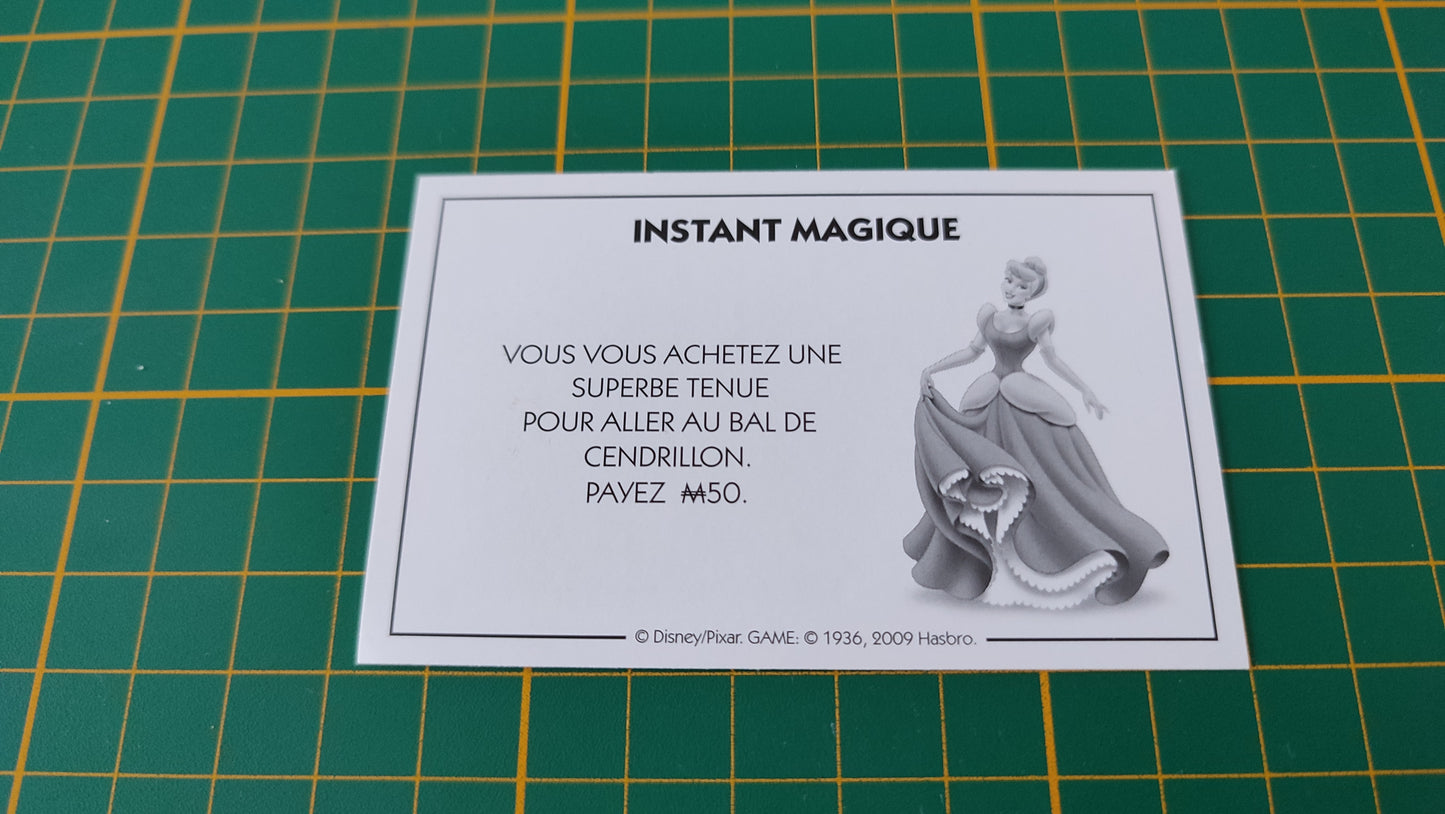 Carte instant magique Superbe tenue pour aller au bal pièce détachée jeu de société Monopoly Disney éditions Hasbro #B94