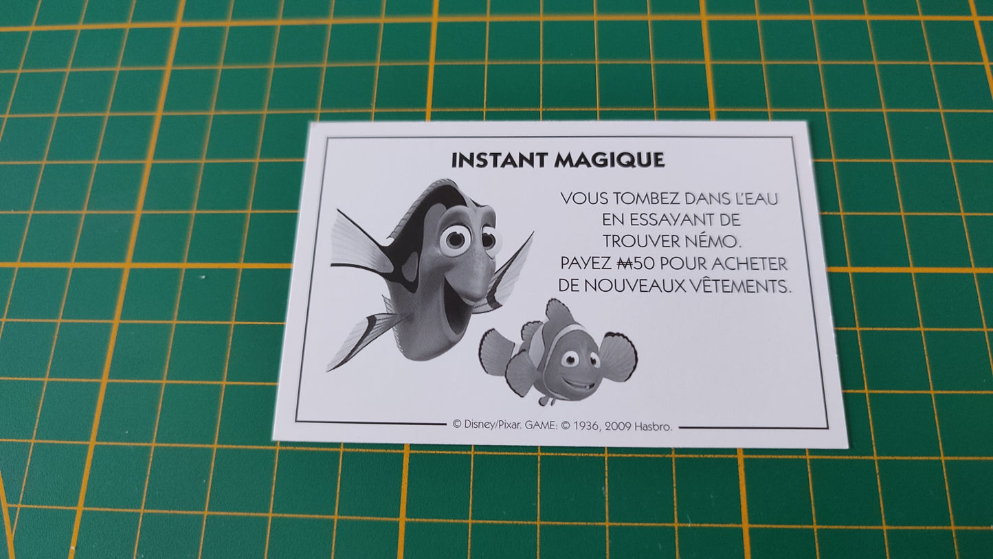 Carte instant magique Vous tombez dans l'eau pièce détachée jeu de société Monopoly Disney éditions Hasbro #B94
