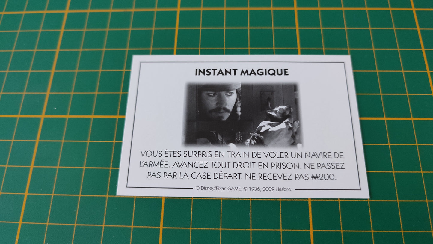 Carte instant magique volez un navire de l'armée pièce détachée jeu de société Monopoly Disney éditions Hasbro #B94