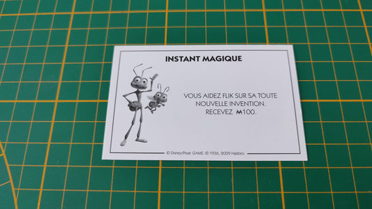 Carte instant magique vous aidez Flik pièce détachée jeu de société Monopoly Disney éditions Hasbro #B94