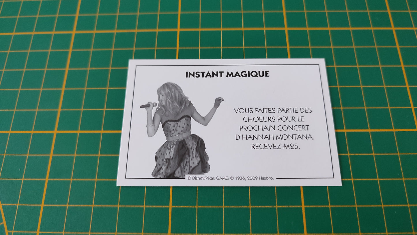 Carte instant magique vous faites partie des choeurs pièce détachée jeu de société Monopoly Disney éditions Hasbro #B94