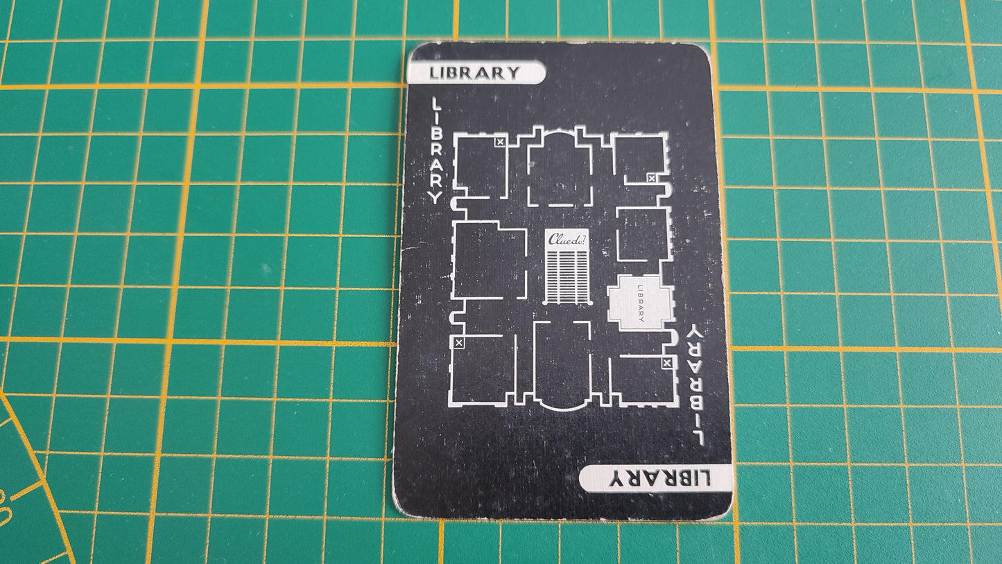 Carte library en l'état Cluedo the Great détective game pièce détachée jeu de société #E45