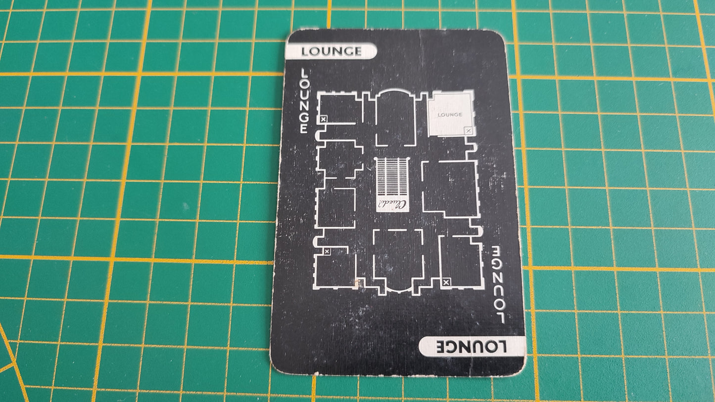 Carte lounge en l'état Cluedo the Great détective game pièce détachée jeu de société #E45