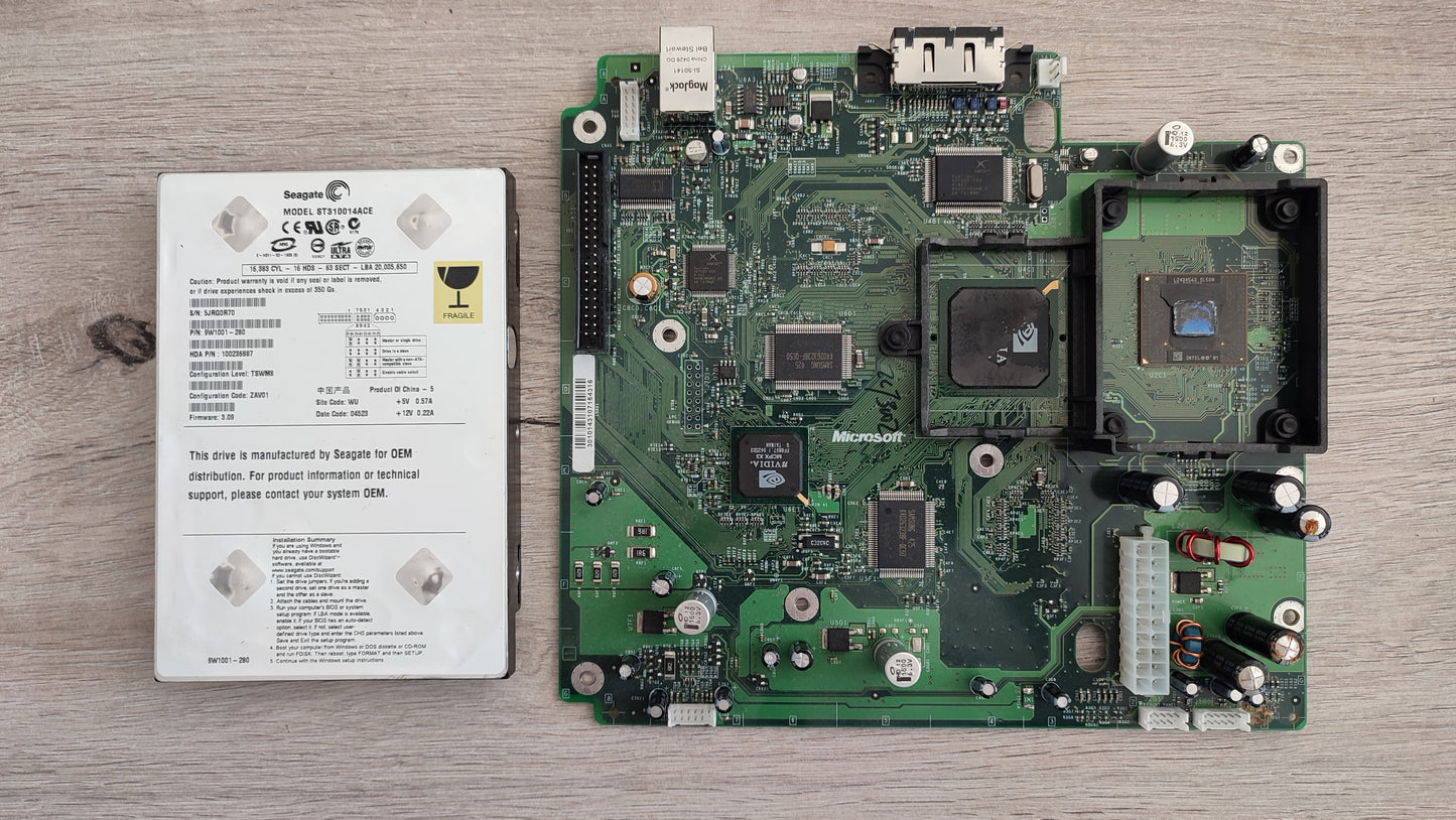 Carte mère + disque dur déclaré HORS SERVICE pièce détachée console de jeux Microsoft Xbox 1ère génération #C79
