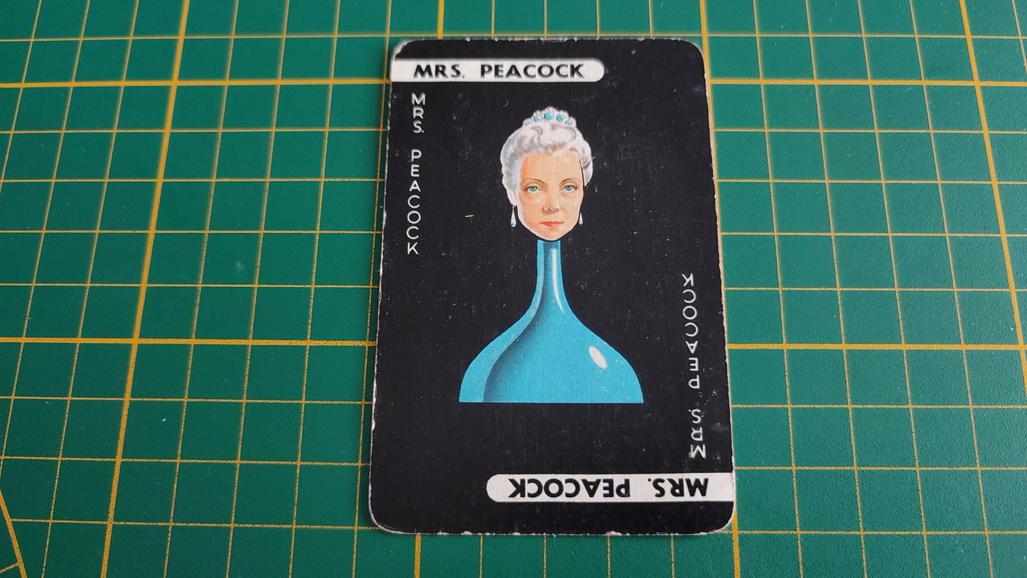 Carte mrs peacock en l'état Cluedo the Great détective game pièce détachée jeu de société #E45