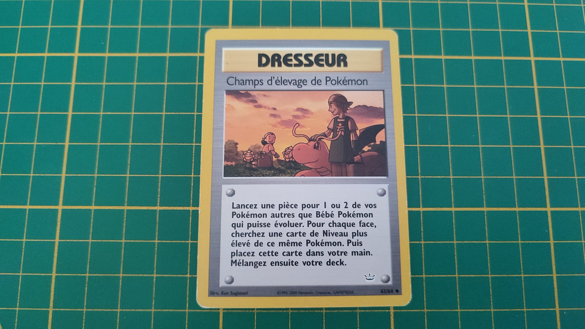 Carte pokémon dresseur Champs d'élevage de Pokémon Neo revelation peu commune 62/64 #E77