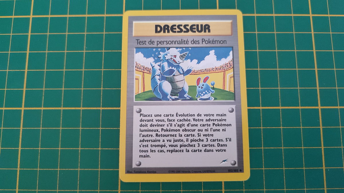 Carte pokémon dresseur test de personnalité des Pokémon peu commune Neo Destiny 102/105 #E77