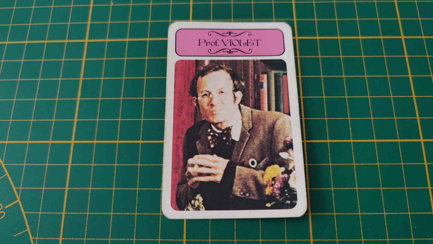 Carte professeur violet en l'état Cluedo miro-meccano pièce détachée jeu de société #E26