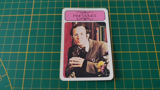 Carte professeur violet en l'état Cluedo miro-meccano pièce détachée jeu de société #E26