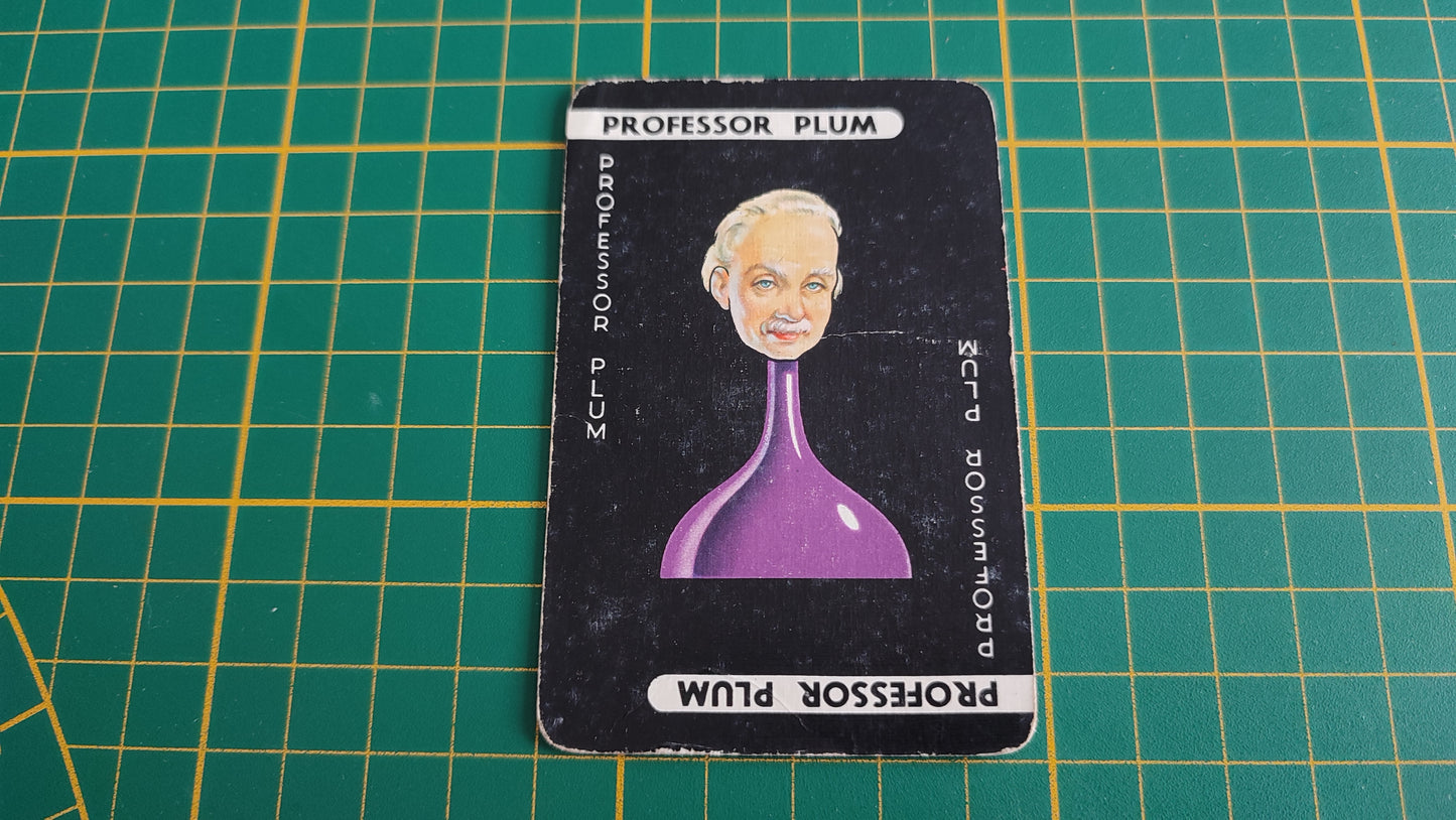 Carte professor plum en l'état Cluedo the Great détective game pièce détachée jeu de société #E45