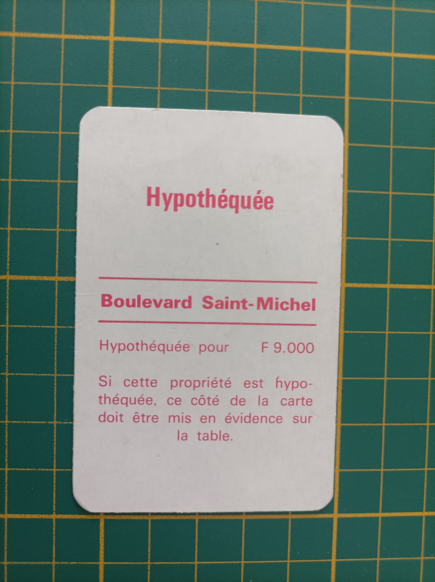 Carte propriété Boulevard Saint-Michel pièce détachée jeu de société Monopoly Miro Meccano #E40