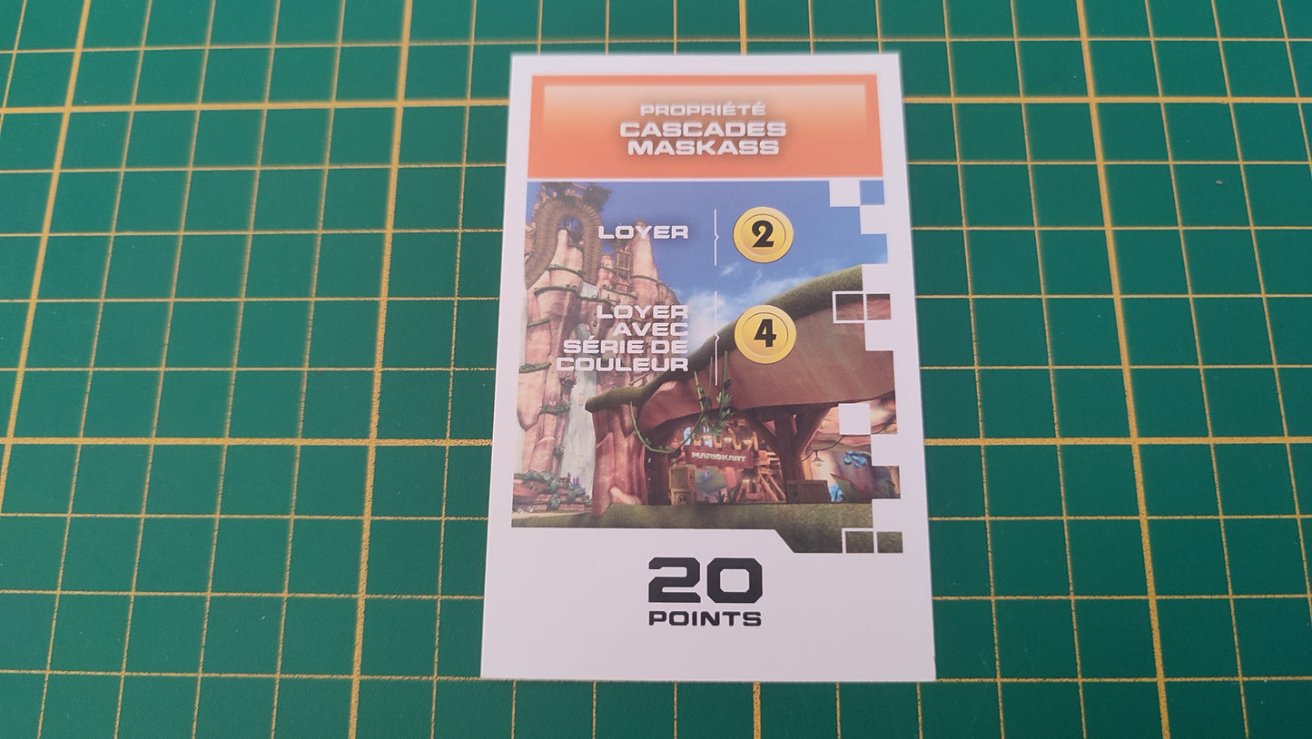 Carte propriété Cascades Maskass jeu de société Monopoly Gamer Mario Kart Hasbro pièce détachée #E82