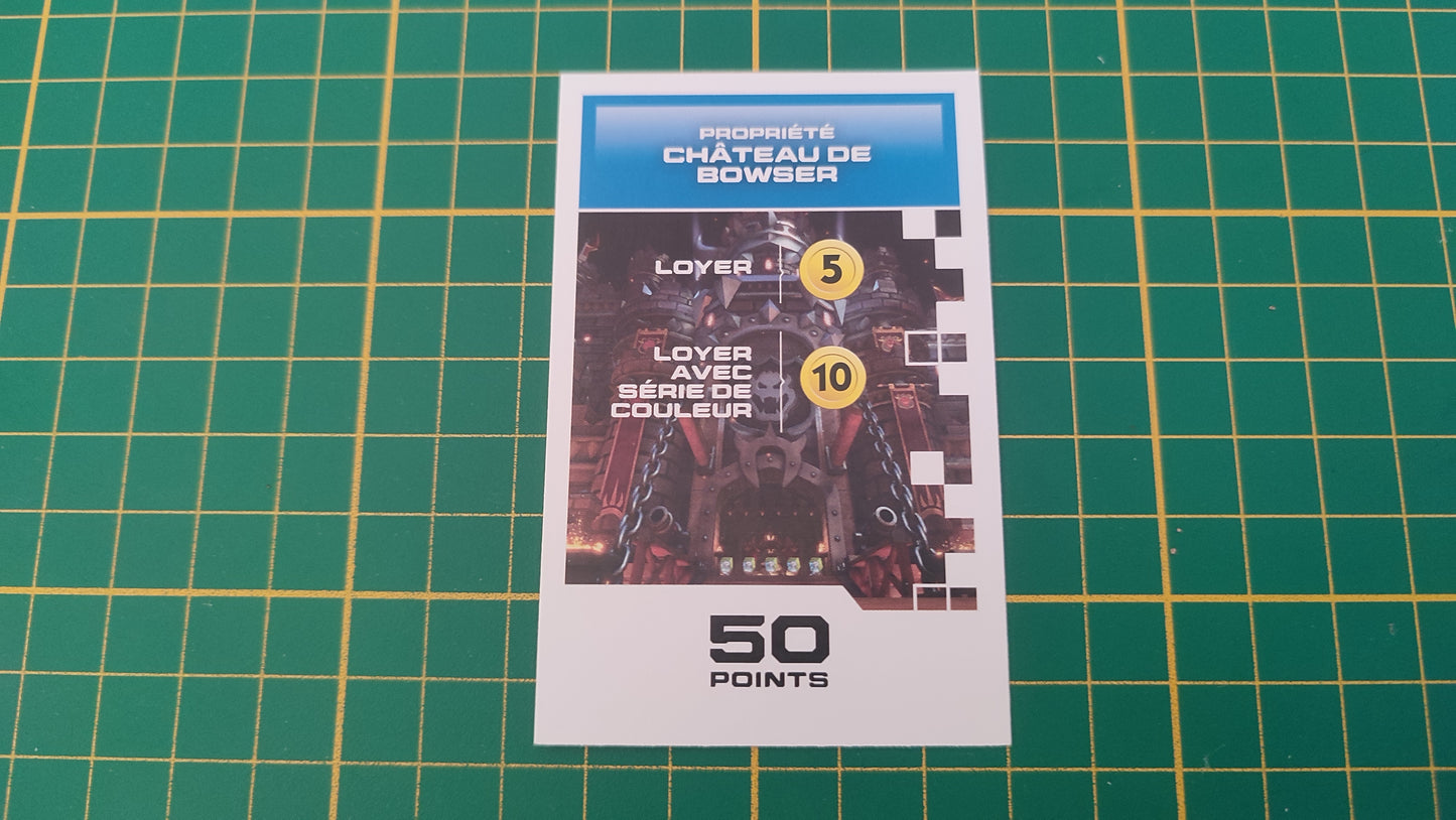 Carte propriété Chateau de Bowser jeu de société Monopoly Gamer Mario Kart Hasbro pièce détachée #E82